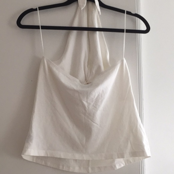 White tube top with tie around next - Picture 4 of 5